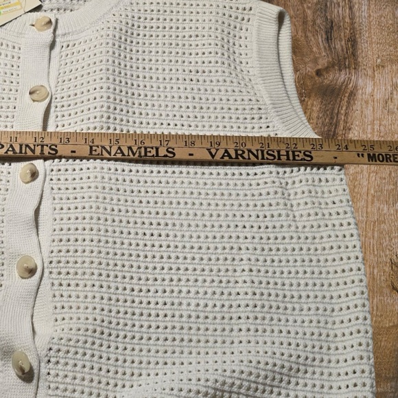 Universal Thread Pointelle Knit Button Vest Cream XXL Boho Cottagecore - Picture 8 of 9